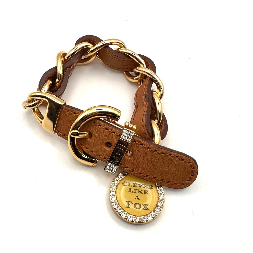 Brighton CLEVER LIKE A FOX Bracelet MFIL Jewelry Brown Gold Chain Charm - Picture 2 of 11